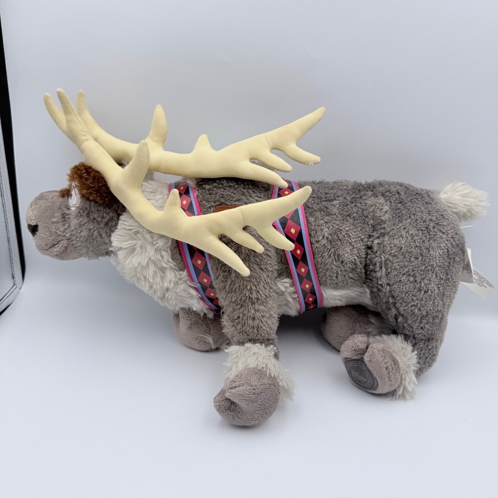 Disney Store Frozen Sven Reindeer Plush 16 Inch Authentic Grey Stuffed Animal